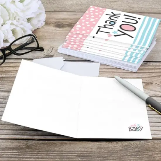 Big Dot of Happiness Baby Gender Reveal - Team Boy or Girl Party Thank You Cards (8 count) image {3}