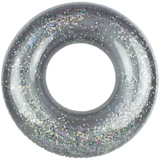 Poolmaster 36" Silver Glitter Swimming Pool Float Tube image {7}