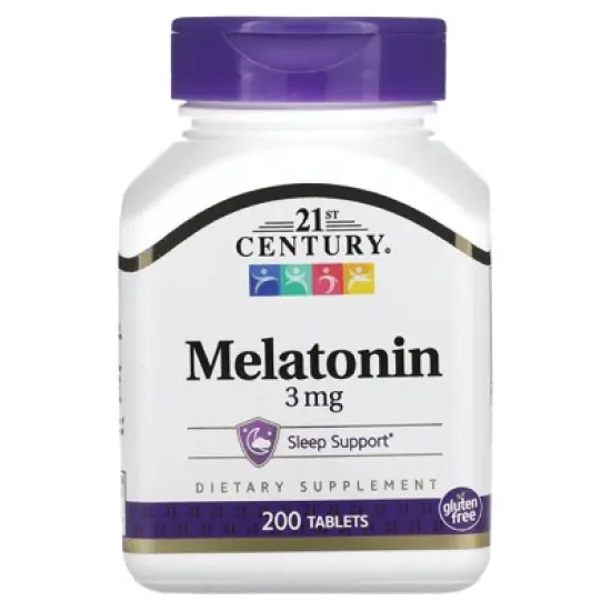 21st Century Melatonin, 3 mg, 200 Tablets image {4}