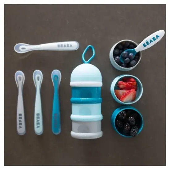 Beaba First Stage 4pk Silicone Spoon - Rain image {1}