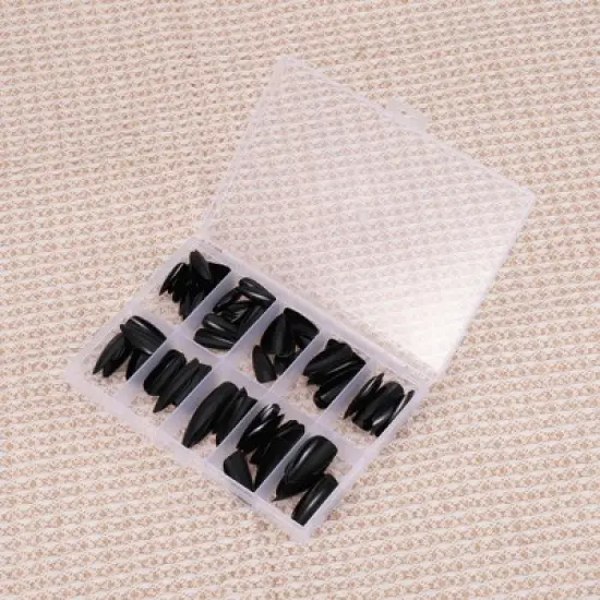 Unique Bargains Women's Fashion Fake Nails Black 120-pieces Per Set image {4}