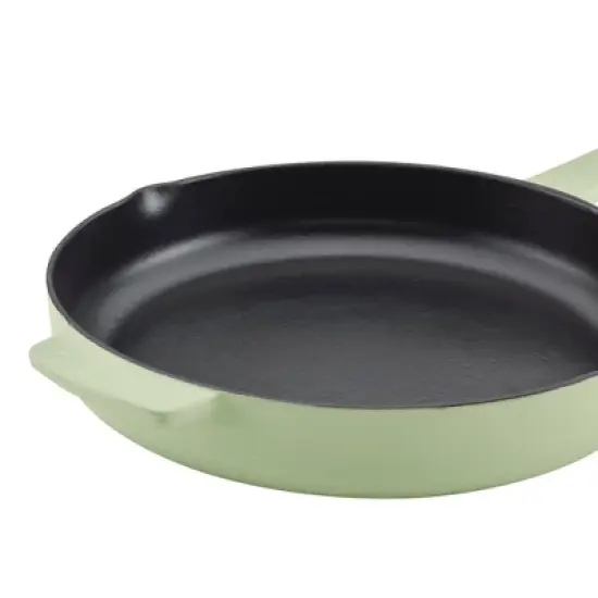 KitchenAid 12" Enameled Cast Iron Induction Skillet with Helper Handle and Pour Spouts Pistachio image {4}