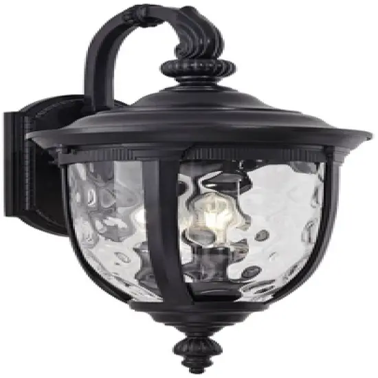 John Timberland Bellagio Vintage Rustic Outdoor Wall Light Fixture Textured Black Downbridge 20 1/2" Clear Hammered Glass for Post Exterior Barn Deck image {4}