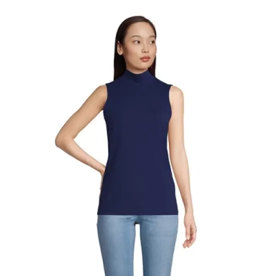 Lands' End Women's Lightweight Jersey Sleeveless Mock image {3}