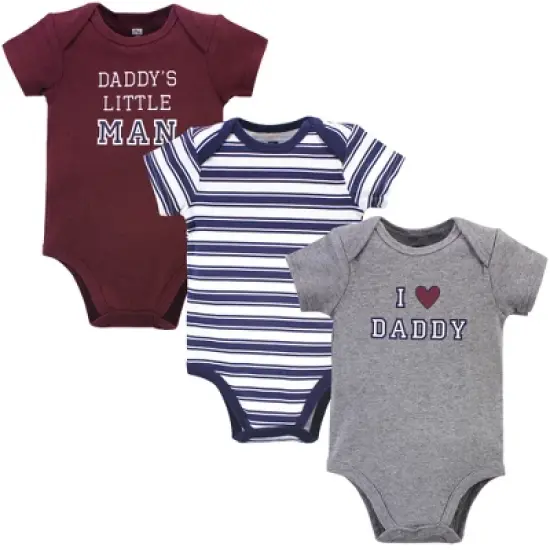 Hudson Baby Infant Boy Cotton Bodysuits, Boy Daddy 3-Pack image {4}