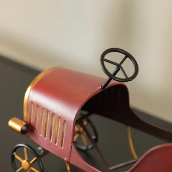 Vintiquewise Metal Figurine Car Shaped Vintage Wine Single Bottle Holder Stand Rack image {5}