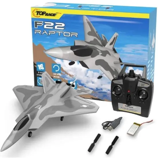 Top Race F-22 Raptor RC Jet - Battery Powered 4 Ch, 6 Axis Gyro, 300+ ft Range image {3}