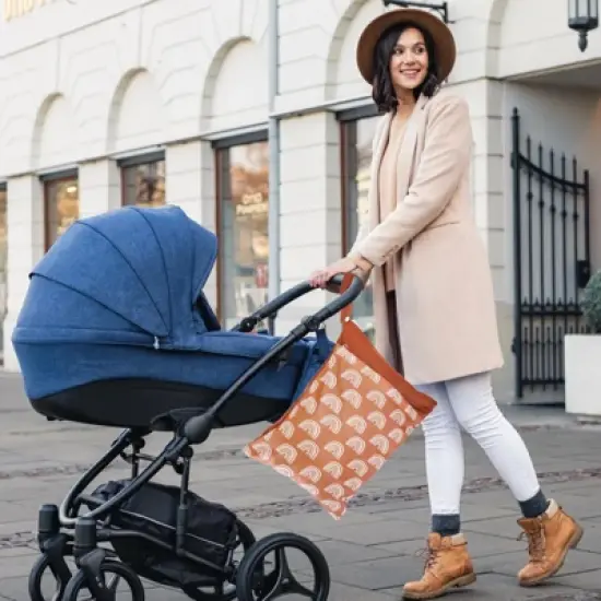 Itopfox 2-Pack Waterproof Wet Dry Bags for Diapers & Swimsuits, Reusable Organizer with Dual Zippered Pockets & Handle, 11.8x15.7 Inch image {1}