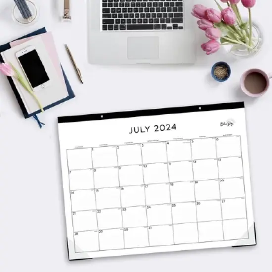 Blue Sky 2024-25 Monthly Desk Pad 17"x22" White with Trim Tape Perforation: Large Desk Calendar July-June for Adults image {1}
