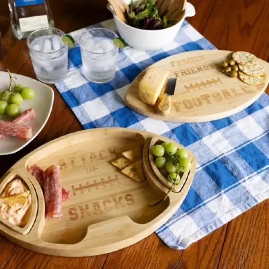 Pavilion Gift Company - Family Friends Football - Bamboo Serving Board Set - Serving Sets image {4}