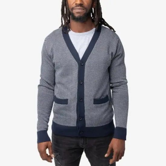 X RAY Men's Herringbone Cardigan Sweater image {5}