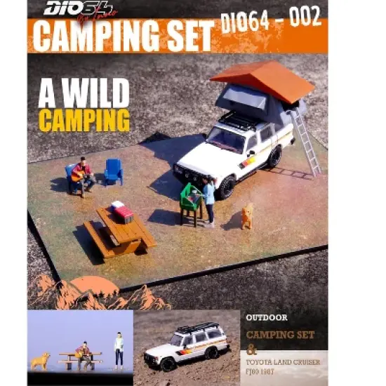 "Car Camping" Diorama Set of 13 pieces (Car and Figurines Included) 1/64 Models by Inno Models image {2}