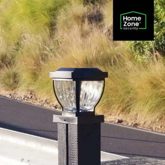 Home Zone Security&reg; 12-Pack Decorative LED Solar Post Cap Lights for 3.5 in. x 3.5 in. Posts, Black image {6}