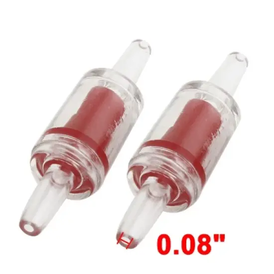 Unique Bargains Aquarium Fish Tank Plastic One Way Non-return Check Valves Red Clear 12 Pcs image {1}
