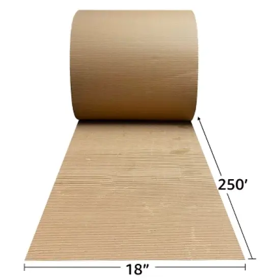 UOFFICE Corrugated Wrap 18" x 250' x 1/8" Thick - B Flute - Cardboard Wrap image {5}