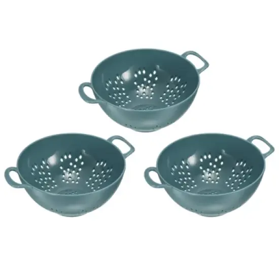 Unique Bargains Vegetable Fruit Kitchen Drain Sieve Plastic Colander 3 Pcs image {8}