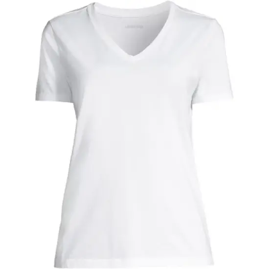 Lands' End Women's Relaxed Supima Cotton Short Sleeve V-Neck T-Shirt image {6}