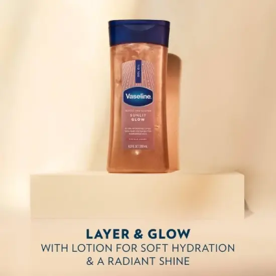 Vaseline Glazed & Glisten Vanilla Cocoa Shimmering Gel Body Oil - Sunlit Glow - 6.8 fl oz image {3}
