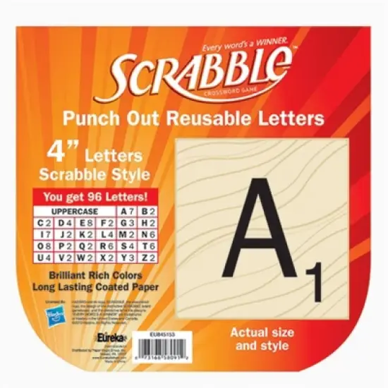 Eureka&reg; Scrabble&trade; Deco 4" Letters, 96 Letters image {1}
