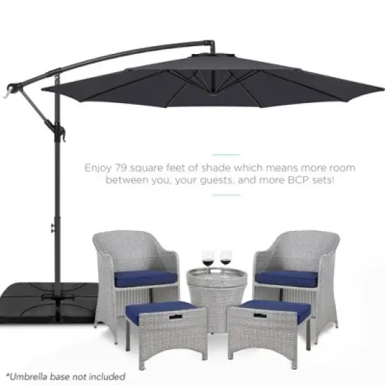 Best Choice Products 10ft Offset Hanging Outdoor Market Patio Umbrella w/ Easy Tilt Adjustment image {1}