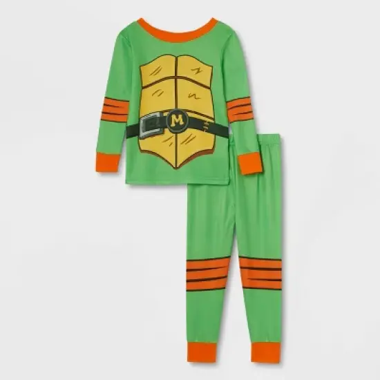 Toddler Teenage Mutant Ninja Turtles Halloween Matching Family Michelangelo Pajama Set - Green image {1}