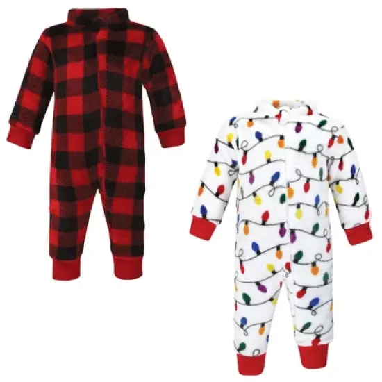 Hudson Baby Unisex Baby Plush Jumpsuits, Christmas Lights image {4}