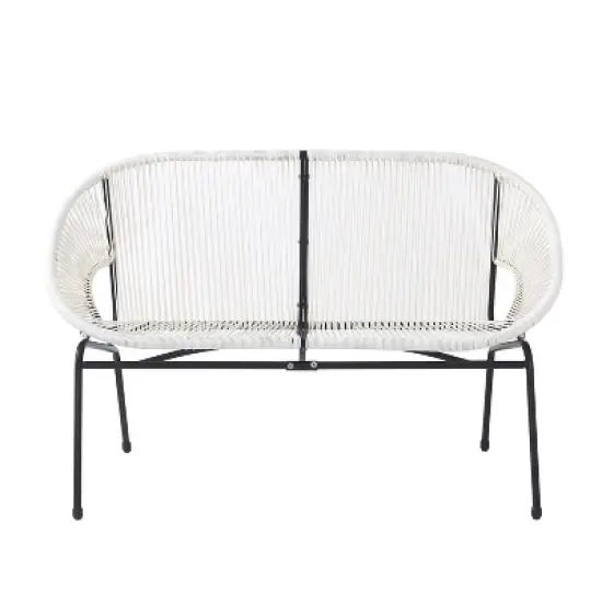 GDFStudio Chardean Outdoor Wicker Wrap Hammock Loveseat with Metal Frame image {11}
