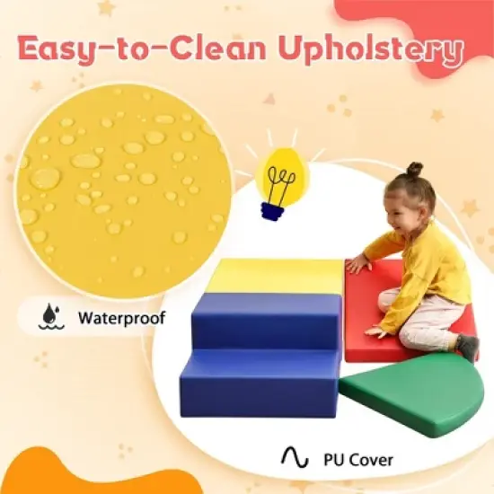 4-Piece Set Climbing Toys for Toddlers 1-3 and Climb Foam Play Set Babies Foam Blocks Toddler Climbing Toys for Crawling Climbing and Sliding image {7}