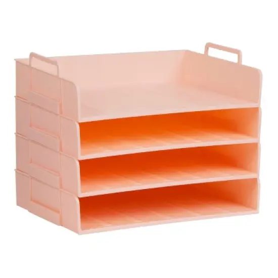 Mind Reader Organizer File Storage Plastic Pink image {6}