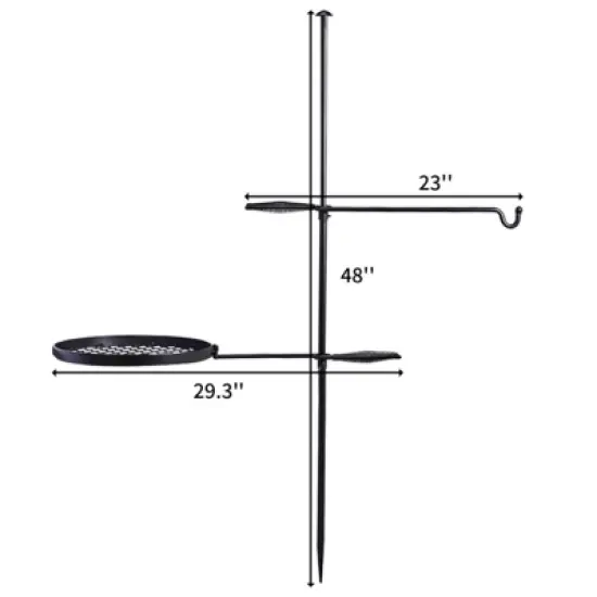SEVOBAL Grill Cookware Adjustable Height 360 Degree Swivel, Heavy-Duty Steel with Carry Bag for Camping, Outdoor Cooking, Black, 29.3"*23"*48" image {1}