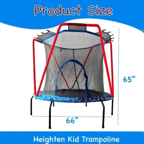 BestParts 66" Kids Trampoline with Safety Net, No-Gap Design & Sturdy Frame image {5}