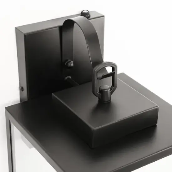 DORESshop 18 in. 2-Pack Large Black Dusk to Dawn Outdoor Waterproof Lantern Wall Lights with Clear Glass Shade T30 Bulbs Included image {7}