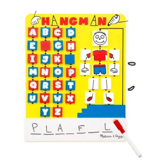 Melissa & Doug Flip to Win Travel Hangman Game - White Board, Dry-Erase Marker: Educational Problem Solving Board Game image {3}
