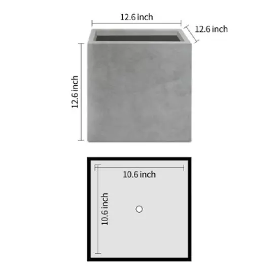 Rosemead Home & Garden, Inc. Kante&nbsp; Square Concrete Indoor Planter Pots White 11.8" x 11.8" x 11.8" image {4}