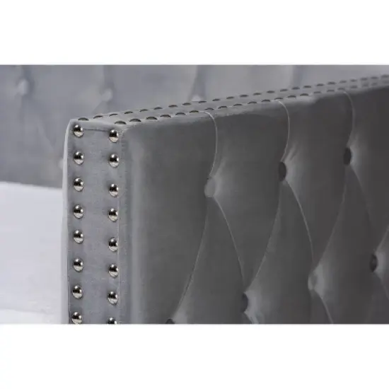 Larkin Velvet Fabric Upholstered Daybed with Trundle - Baxton Studio image {6}