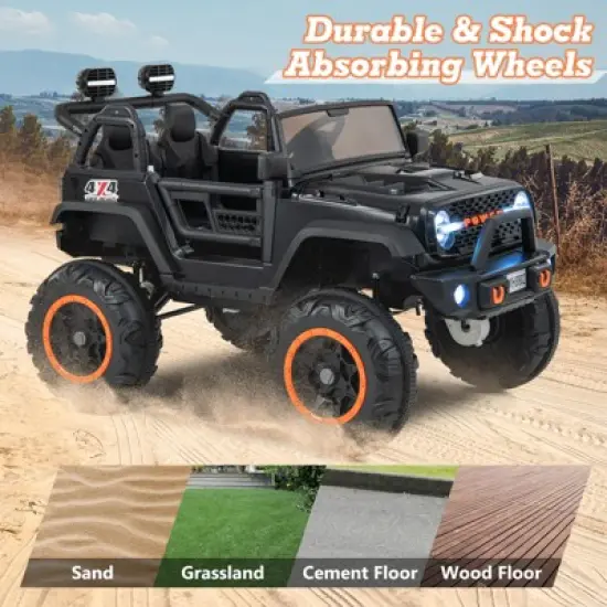 Costway 24V 2 Seater Kids Ride on Truck 2WD/4WD Battery Powered Vehicle Toddler Powerful Car with Remote Control image {5}