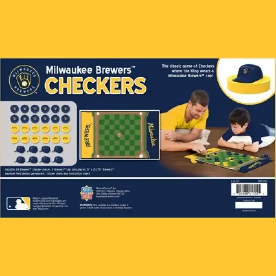 MasterPieces Officially licensed MLB Milwaukee Brewers Checkers Board Game for Families and Kids ages 6 and Up image {3}
