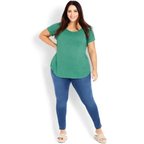 Women's Plus Size Slub Tee - spearmint | EVANS image {3}