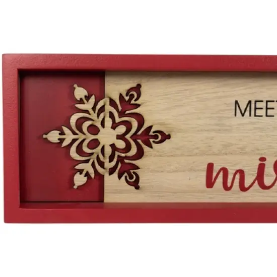 Northlight Framed "Meet Me Under the Mistletoe" Christmas Wall Decoration - 11.75" - Red image {5}
