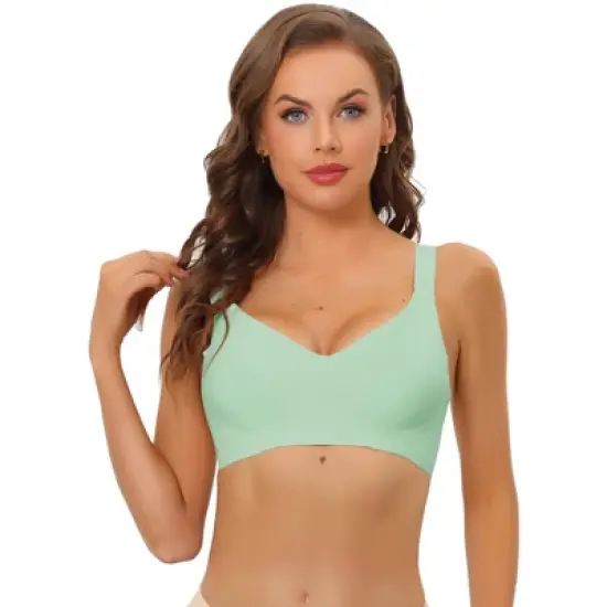 Allegra K Women's Wireless No Show Smooth Comfort Adjustable Straps Minimizers Bra image {8}