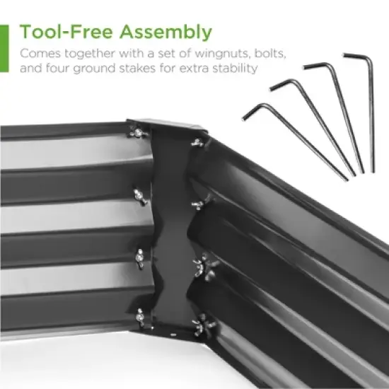 Best Choice Products 6x3x1ft Outdoor Metal Raised Garden Bed for Vegetables, Flowers, Herbs, Plants image {1}