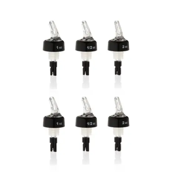 True Measured Alcohol and Liquor Pourer, Bottle Spouts for Liquor, Measure and Pour Alcohol Tools, Bartender Tool, 0.5oz, 1oz, 2oz, Set of 6 image {5}