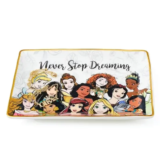 Disney Princess Ceramic Rectangular Trinket Tray Jewelry Ring Holder Gift Dish image {3}