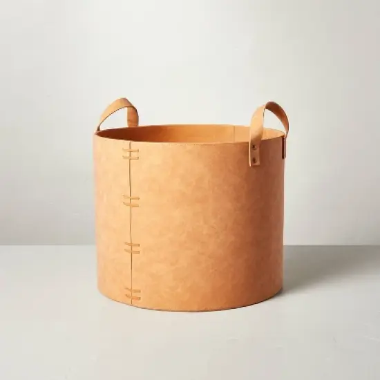 Faux Leather Storage Bin Camel Brown - Hearth & Hand&trade; with Magnolia image {6}