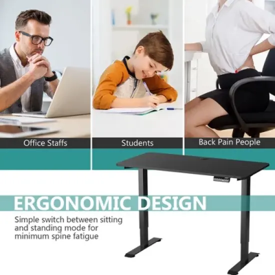 Costway Electric Adjustable Standing Desk Stand up Workstation w/Control White\Black\ Maple\Teak image {8}