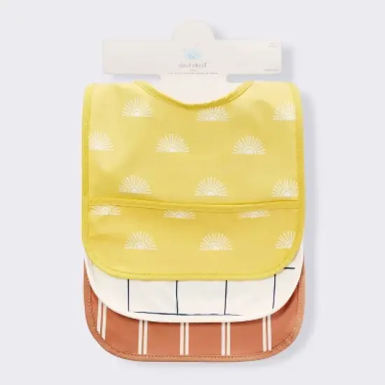 Water-Resistant Bibs - 3pk - Suns/Stripe - Cloud Island&trade; image {3}