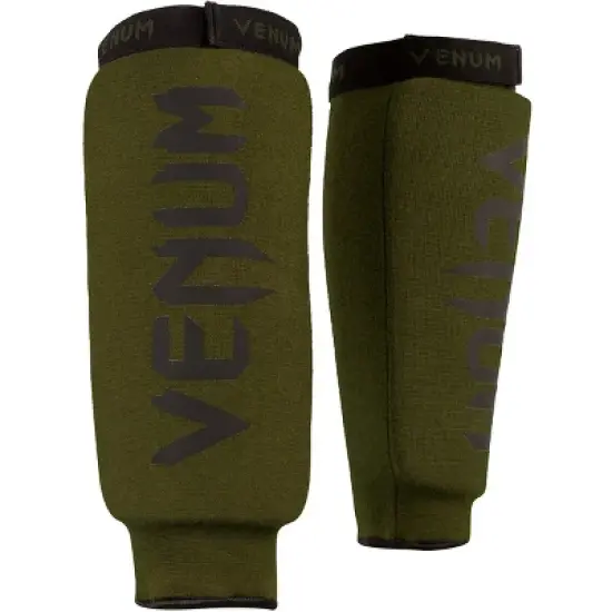 Venum Kontact Protective MMA Shin Guards Without Foot - Khaki/Black image {3}