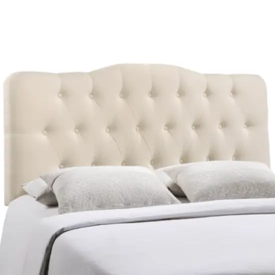 Annabel King Upholstered Fabric Headboard Ivory - Modway image {1}