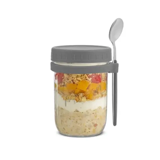 JoyJolt Dawn Overnight Oats Glass Containers with Spoon image {2}