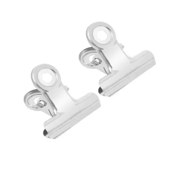 Unique Bargains Width Stainless Steel File Ticket Organizer Clamp Clips 5 Pcs 1.2" Width image {2}